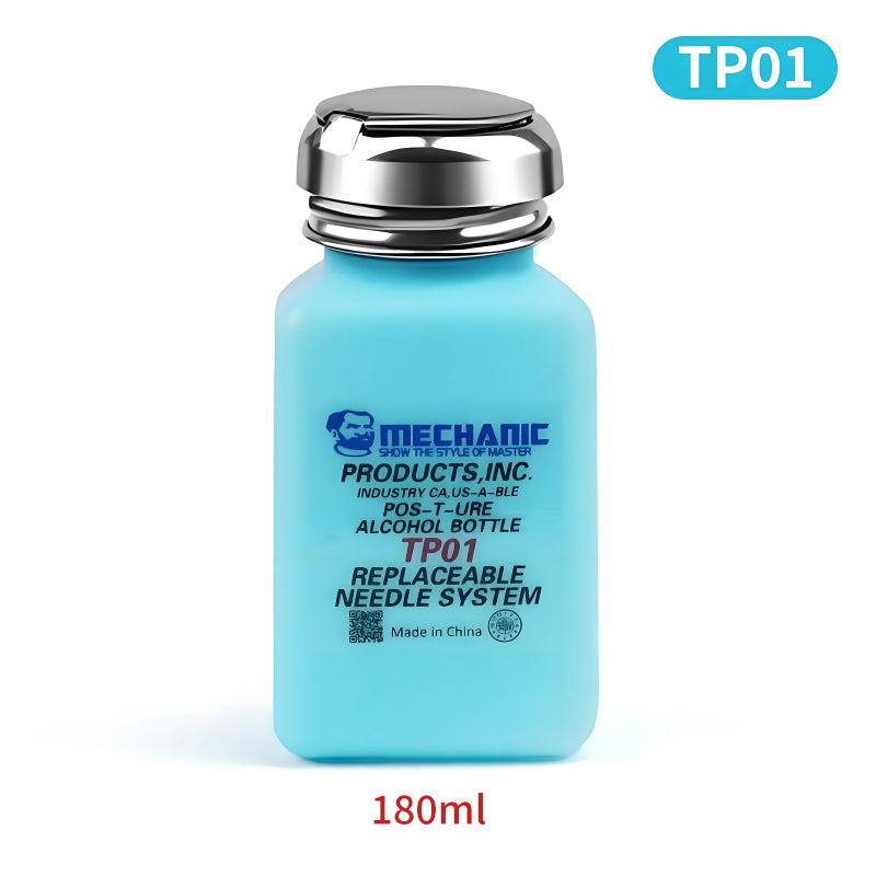 Industrial Stainless Steel MECHANIC Anti-Static Alcohol Dispenser Bottle for Motherboard Cleaning, PCB Repair