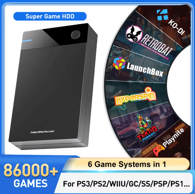 12TB Retro Super Console Hyperspin Launchbox Playnite with 86000 Games