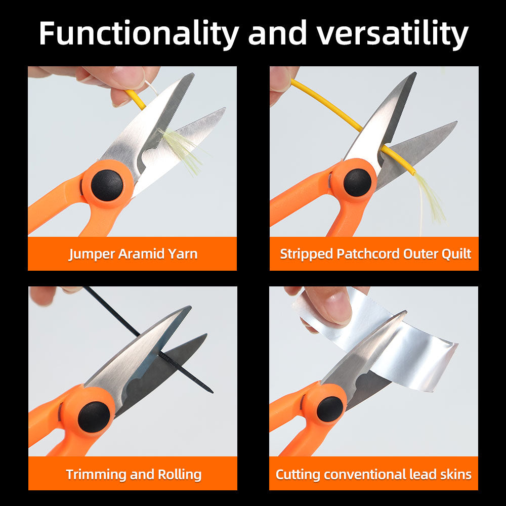 Aramid Scissors Fibre Optic Tool, Precision Stripping Scissors for Optical Fiber Cable, Durable Optical Fiber Hand Tool