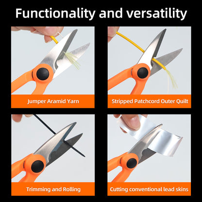 Aramid Scissors Fibre Optic Tool, Precision Stripping Scissors for Optical Fiber Cable, Durable Optical Fiber Hand Tool