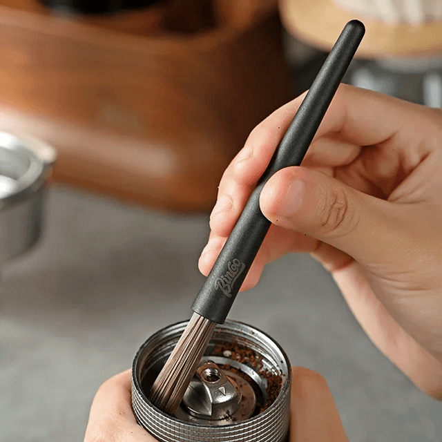 Wood And Nylon Coffee Grinder And Espresso Machine Cleaning Brush Set 2