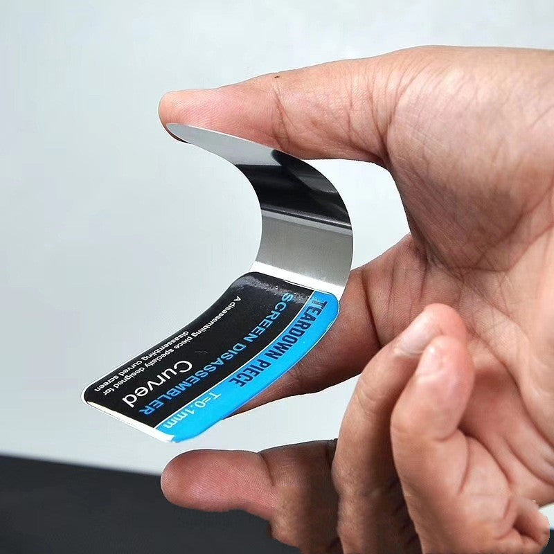 Ultra Thin Curved LCD Screen Spudger, Metal Pry Card for Mobile Phone Disassembly & Repair, Durable Stainless Steel