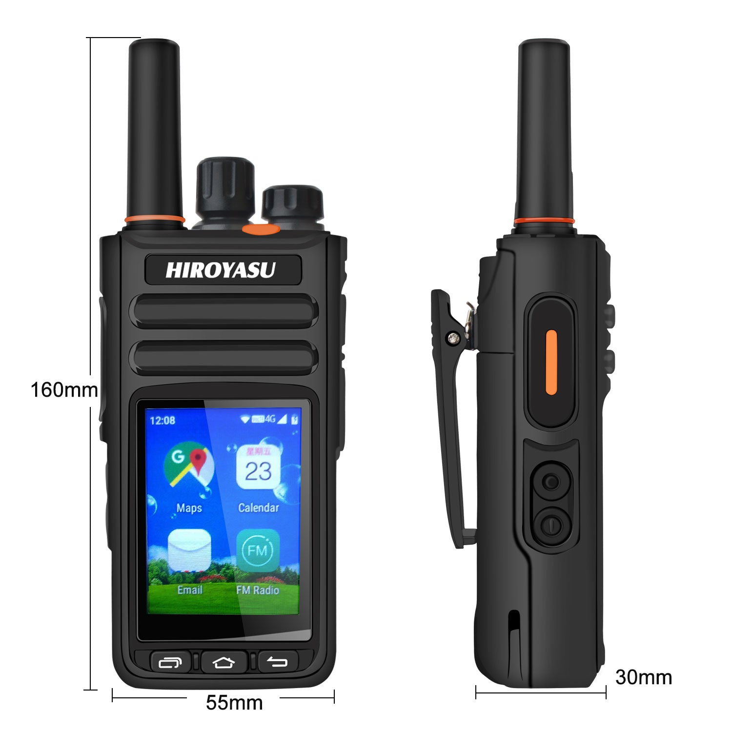 Android 9.0 LTE WiFi Zello Walkie Talkie, Touchscreen GPS FM PoC Phone Call Voice Recorder