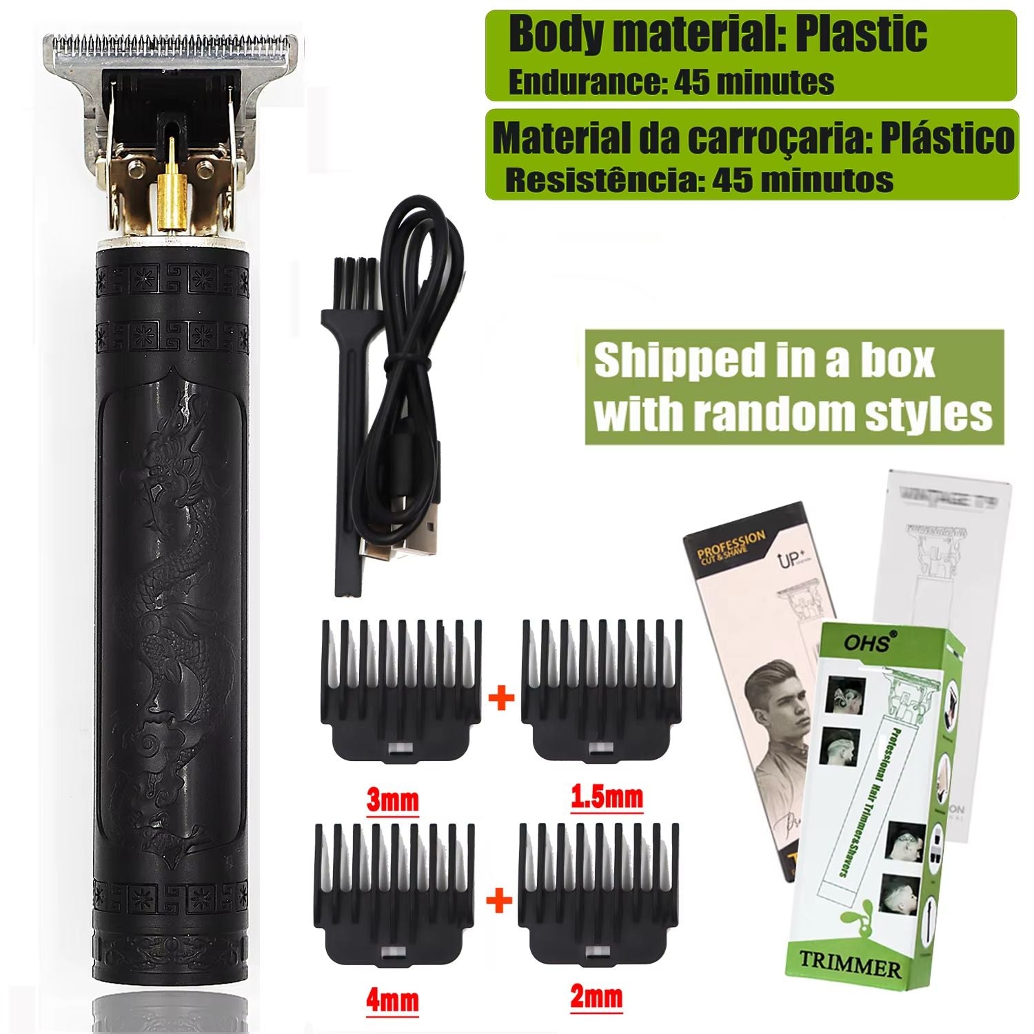 T9 Electric Hair And Beard Trimmer 0mm Precision Cordless Clipper For Men Grooming And Haircuts 0