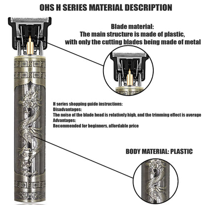 T9 Electric Hair And Beard Trimmer 0mm Precision Cordless Clipper For Men Grooming And Haircuts 12