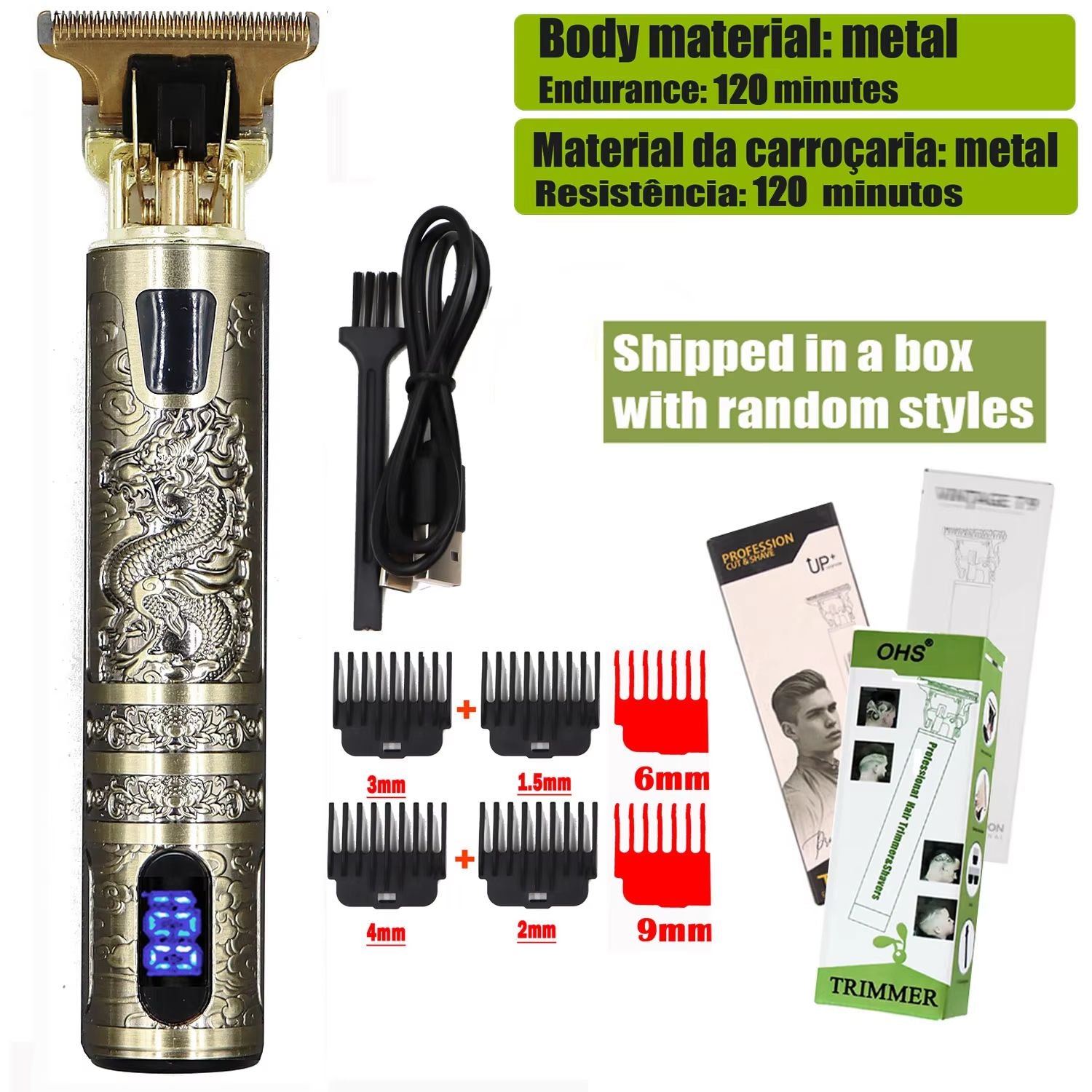 T9 Electric Hair And Beard Trimmer 0mm Precision Cordless Clipper For Men Grooming And Haircuts 6