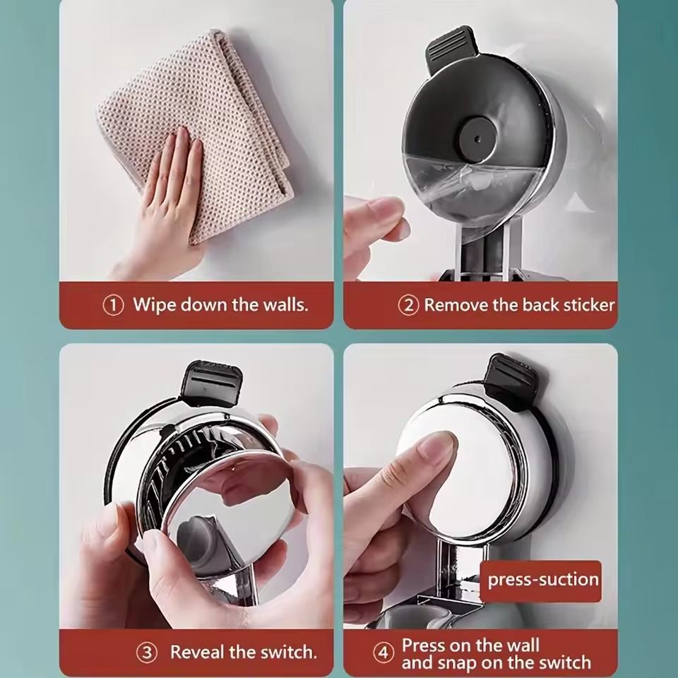 Adjustable Waterproof Shower Head Holder Wall Mount 3