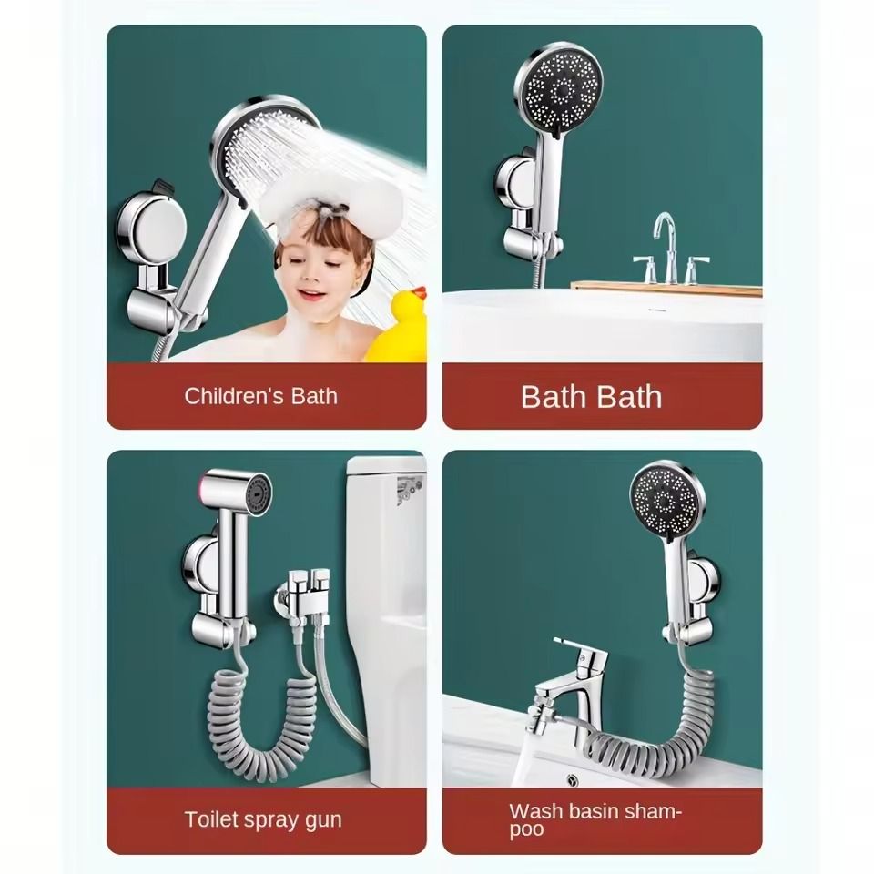 Adjustable Waterproof Shower Head Holder Wall Mount 4