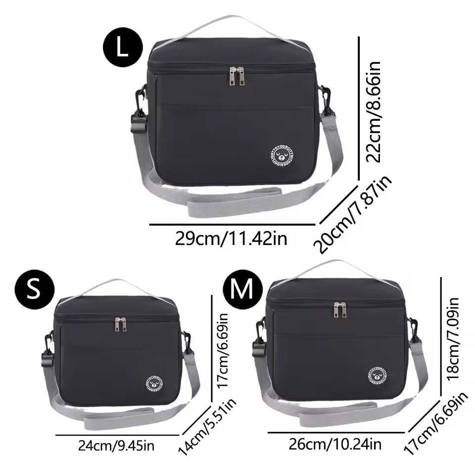 Insulated Lunch Bag With Shoulder Strap And Waterproof Lining 1