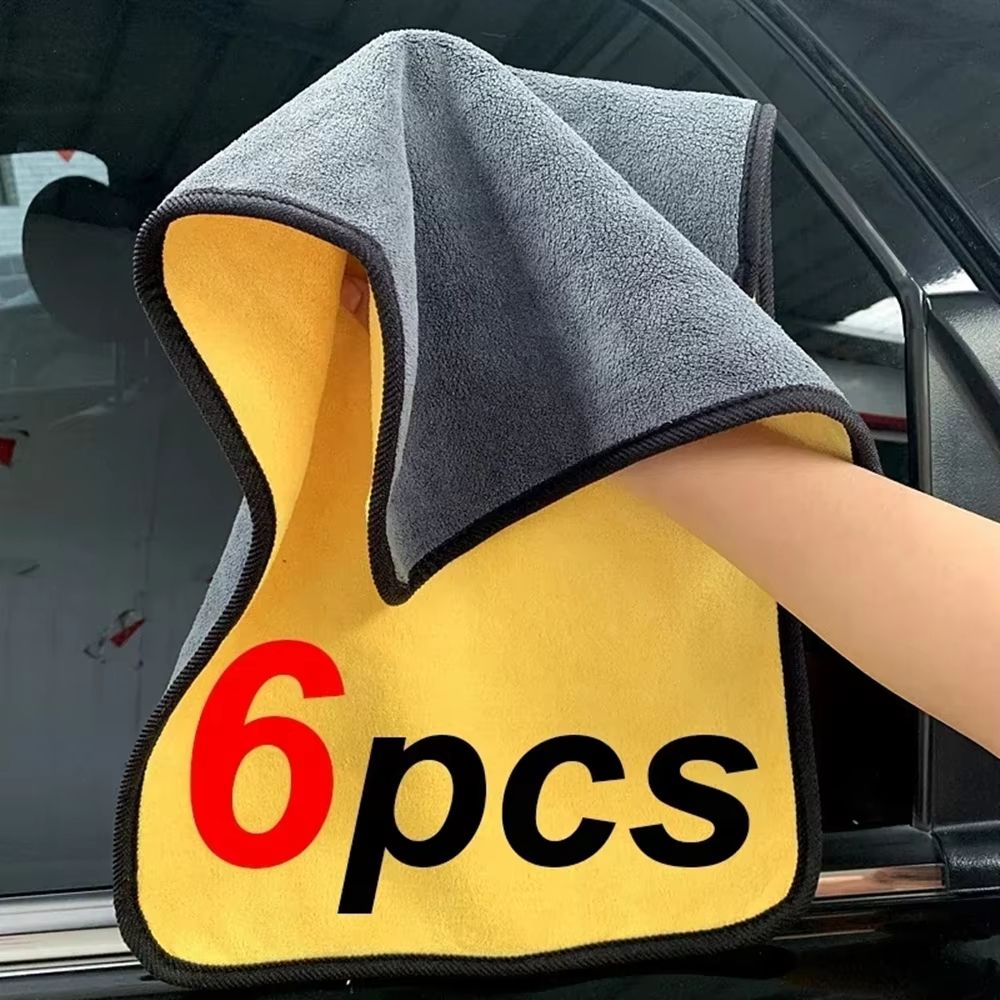 Thick Microfiber Car Cleaning Towels Soft Double Layer Drying Cloth for Auto Detailing and Washing