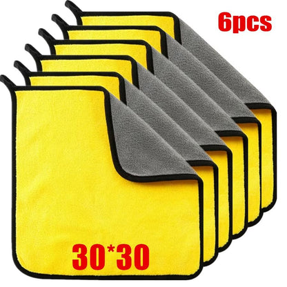 Thick Microfiber Car Cleaning Towels Soft Double Layer Drying Cloth For Auto Detailing And Washing 9