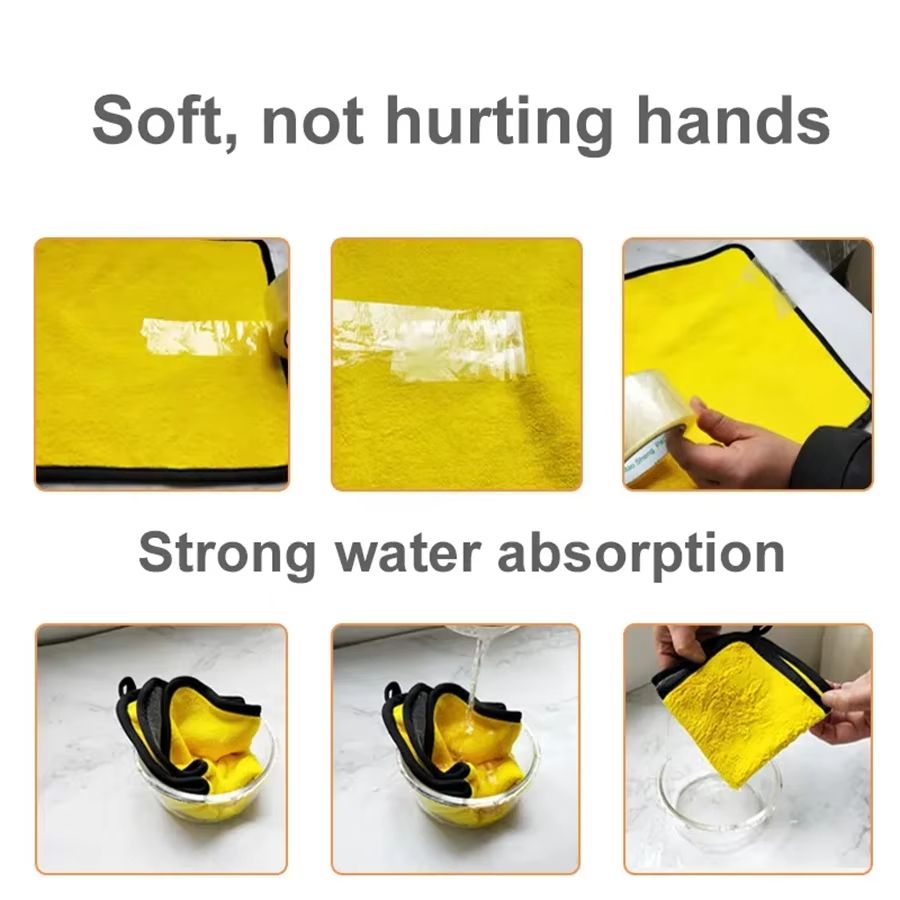Thick Microfiber Car Cleaning Towels Soft Double Layer Drying Cloth For Auto Detailing And Washing 1