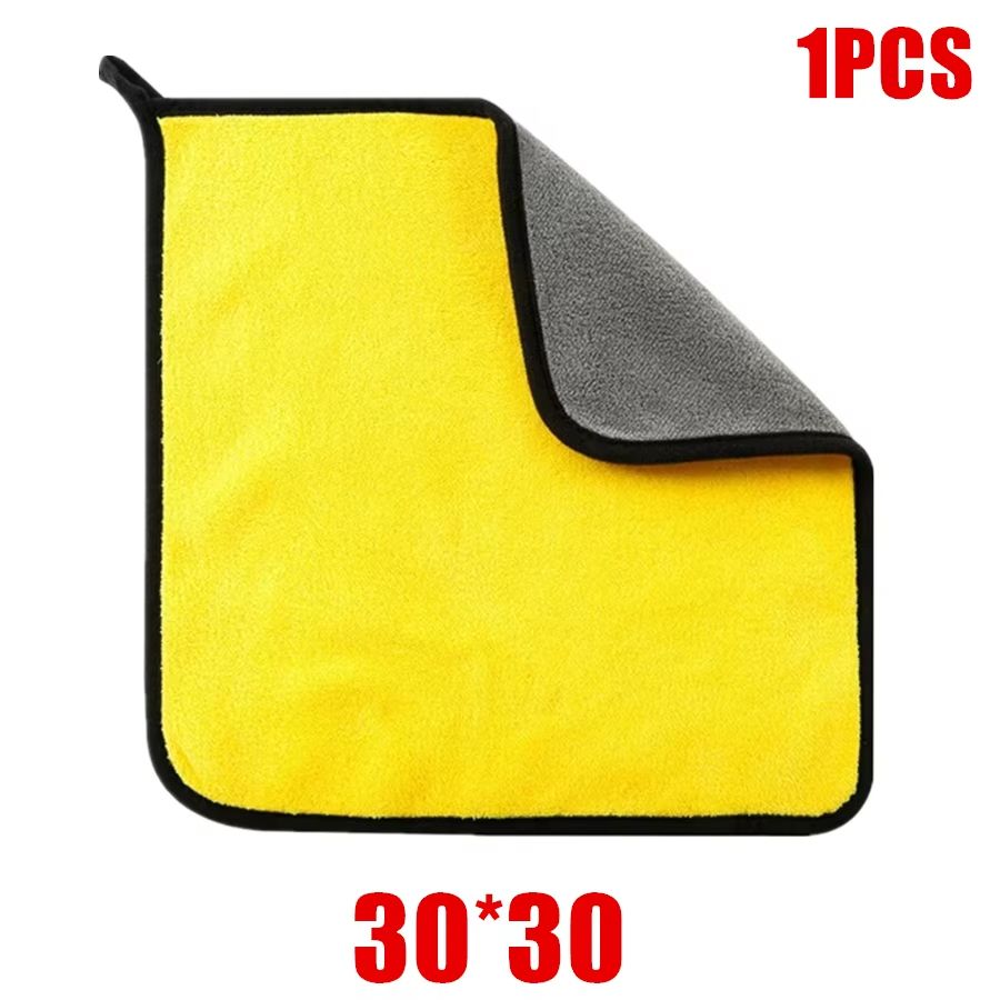 Thick Microfiber Car Cleaning Towels Soft Double Layer Drying Cloth For Auto Detailing And Washing 1