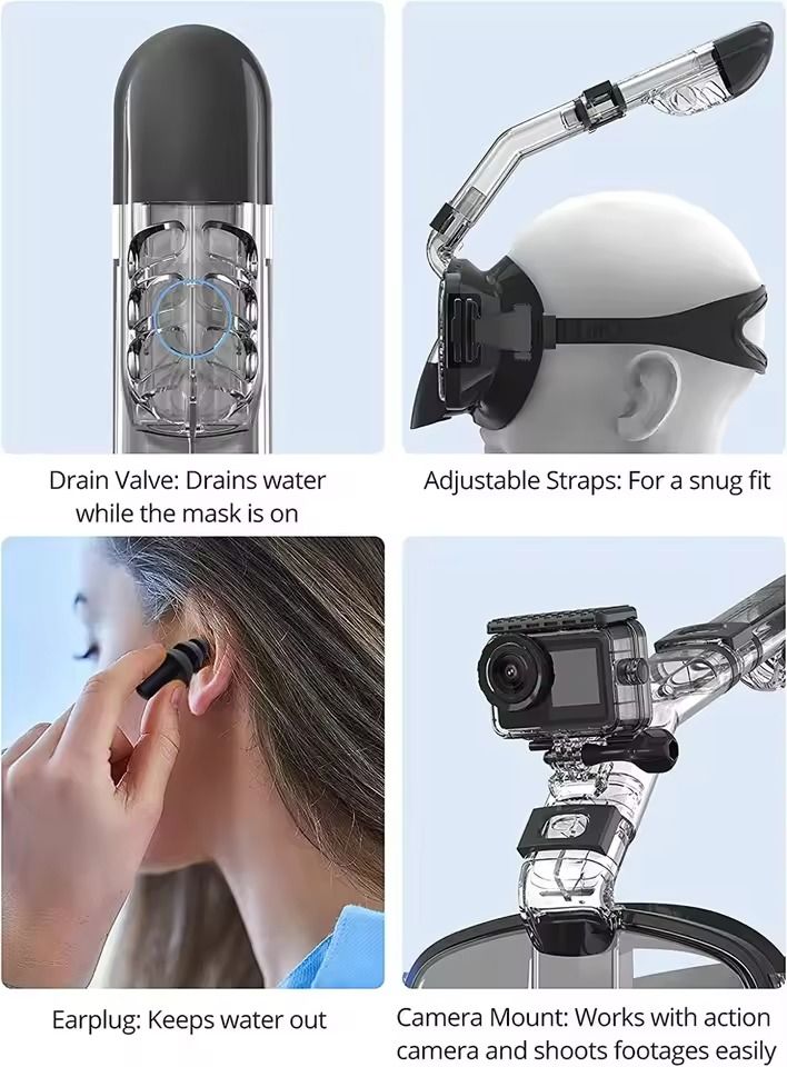 Underwater Snorkeling Mask Set With AntiFog Design And Safe Breathing System 4