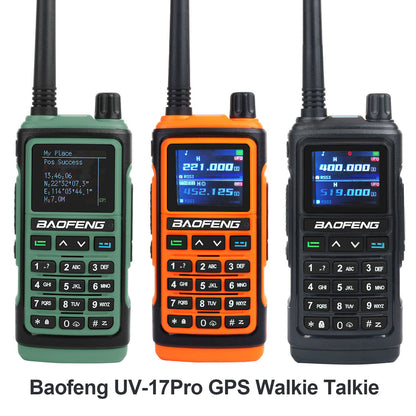 GPS Walkie Talkie Five-Band Receive, Tri-Band Transmit FM Air Band Two Way Radio for Survival, Travel, Aviation, Outdoor