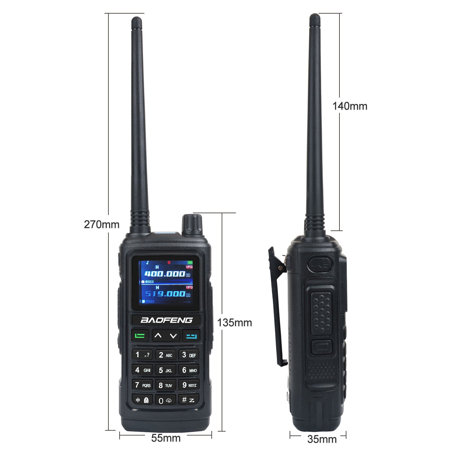 GPS Walkie Talkie Five-Band Receive, Tri-Band Transmit FM Air Band Two Way Radio for Survival, Travel, Aviation, Outdoor