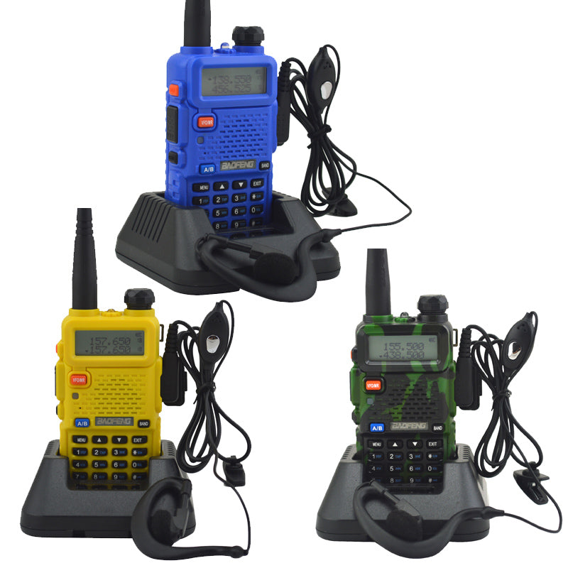 Dual Band Handheld Walkie Talkie Two-Way Radio VHF/UHF FM Portable BF-5R for Security, Camping & Emergency