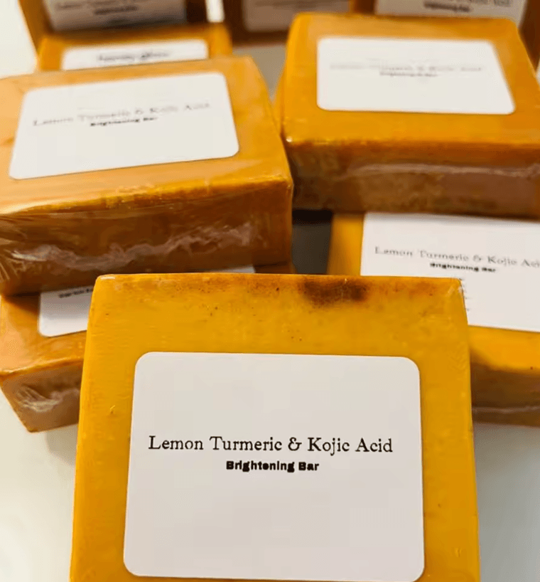 Turmeric Kojic Acid Soap Bar Brightening Lemon Handmade 1