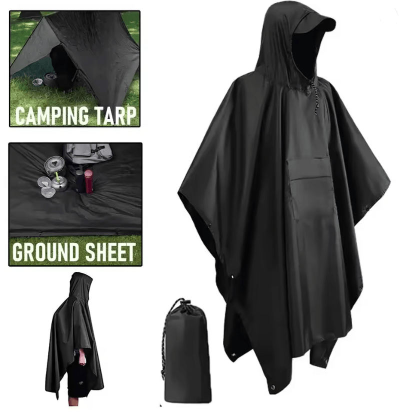 Outdoor Waterproof 3 In 1 Military Raincoat Poncho 1