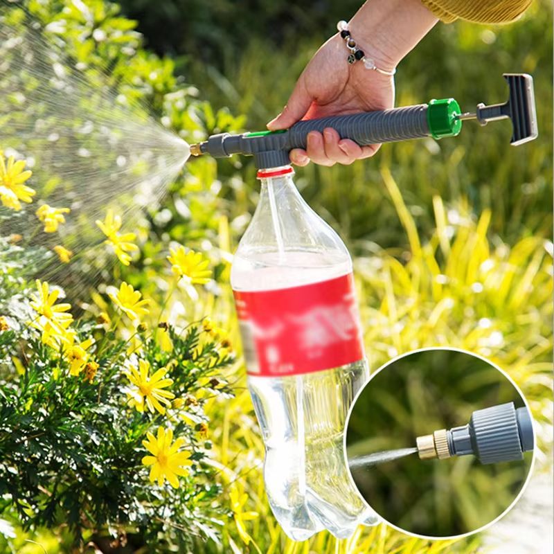High Pressure Manual Water Sprayer Adjustable Nozzle Bottle Head for Gardening and Cleaning