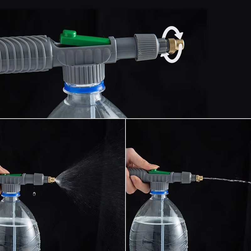 High Pressure Manual Water Sprayer Adjustable Nozzle Bottle Head For Gardening And Cleaning 5
