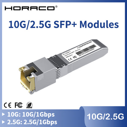 HORACO SFP+ Copper Module, Optical Port to RJ45 Gigabit Ethernet Transceiver SFP Network Adapter for Server, Router