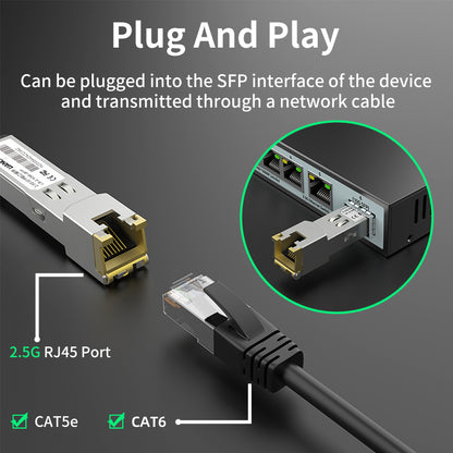 HORACO SFP+ Copper Module, Optical Port to RJ45 Gigabit Ethernet Transceiver SFP Network Adapter for Server, Router