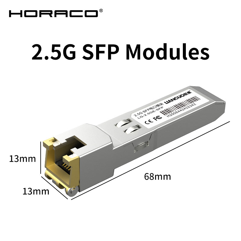 HORACO SFP+ Copper Module, Optical Port to RJ45 Gigabit Ethernet Transceiver SFP Network Adapter for Server, Router
