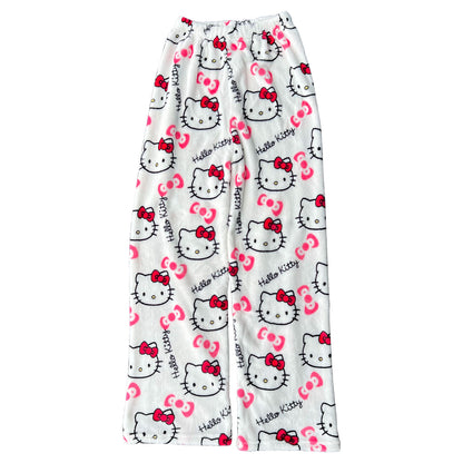Sanrio Hello Kitty Pajama Pants for Women, Cute Cartoon Anime Sleepwear Trousers for Couples & Home Leisure
