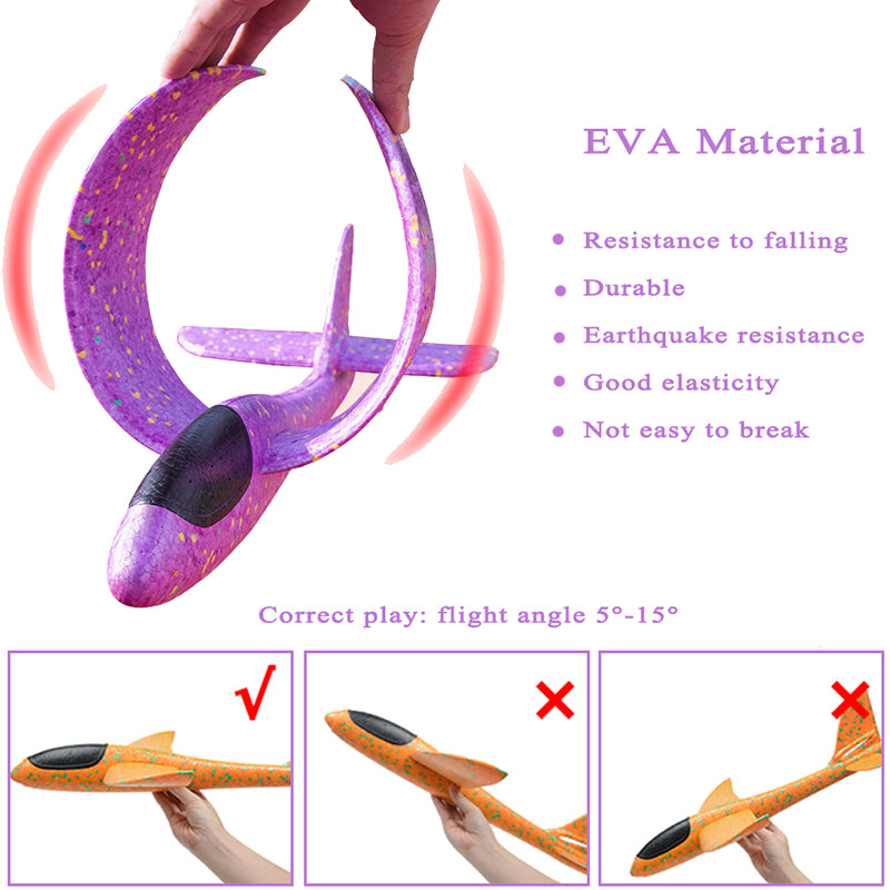 EVA Foam Hand Throw Glider Airplane Large Aircraft Model Toy For Kids DIY Flight Roundabout Airplan 2