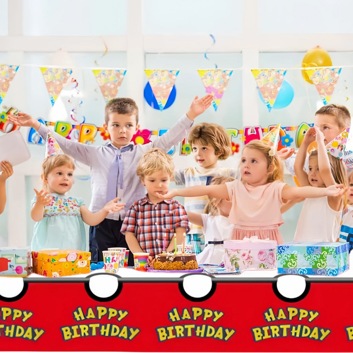 Pikachu Pokemon Tablecloth for Birthday Party Decorations, Disposable Table Cover for Kids Baby Shower, Cartoon Party