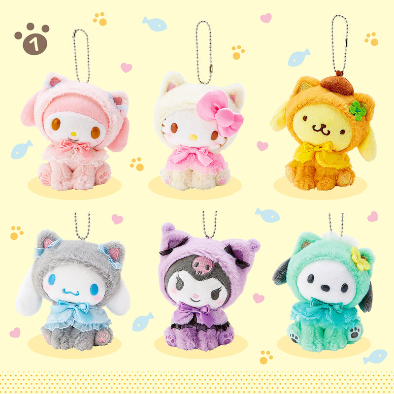 Kawaii Hello Kitty Kuromi Plush Keychain, Sanrioed Cute Doll Pendant for Bags, Kids, Car, Gifts & Christmas Decorations