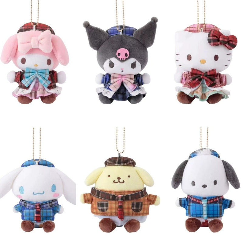 Kawaii Hello Kitty Kuromi Plush Keychain Sanrioed Cute Doll Pendant For Bags Kids Car Gifts  Christ 1