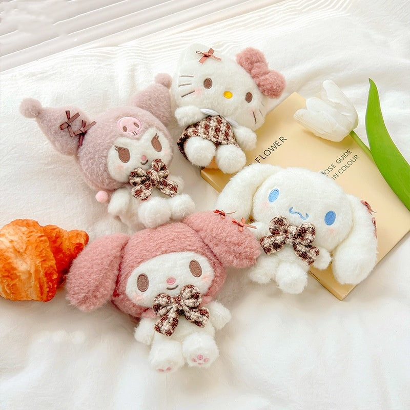 Kawaii Hello Kitty Kuromi Plush Keychain Sanrioed Cute Doll Pendant For Bags Kids Car Gifts  Christ 3