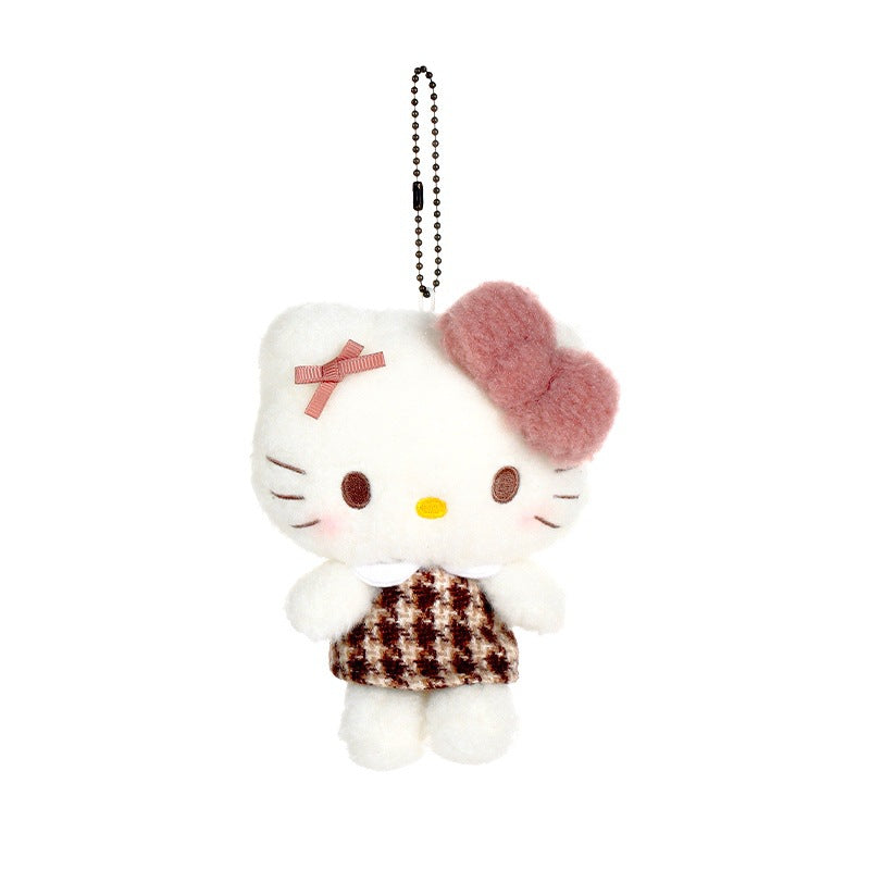 Kawaii Hello Kitty Kuromi Plush Keychain Sanrioed Cute Doll Pendant For Bags Kids Car Gifts  Christ 16