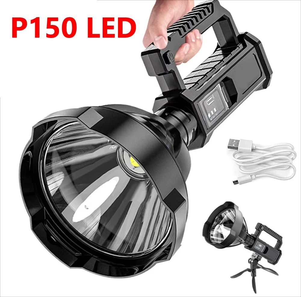 P150 XHP90 Rechargeable Spotlight  UltraPowerful Handheld Flashlight With TypeC Charging 7