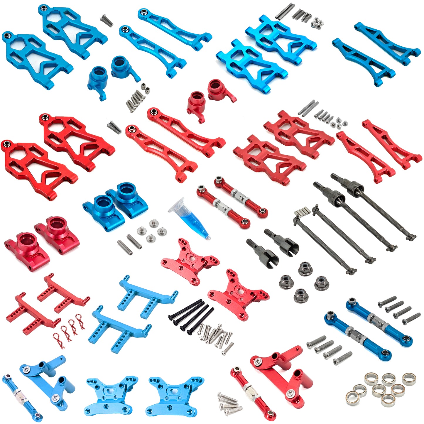 Metal Suspension & Aluminum Parts Upgrade Kit, Includes Wheel Hubs, Bearings
