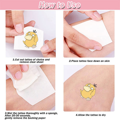 Pokemon Luminous Glow Tattoos, Pikachu Styles Temporary Stickers for Kids Party Supplies & Gift for Boys & Girls
