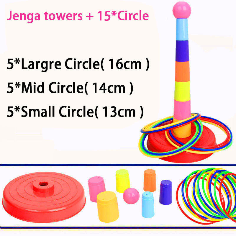 Kids Ferrule Ring Toss Circle Game, Stacked Throwing Toy for Indoor Outdoor Play, Early Education, Family Fun