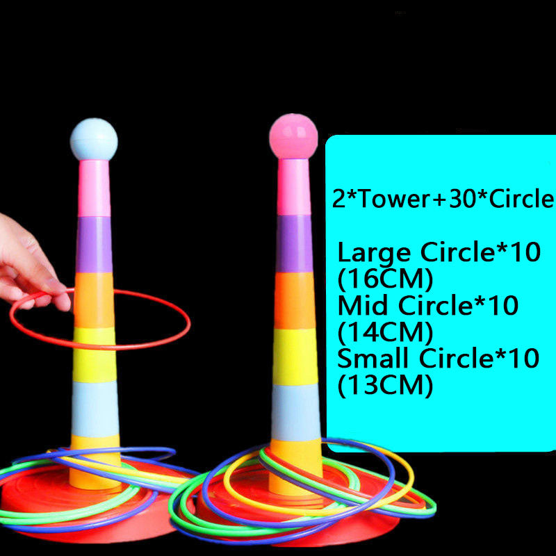 Kids Ferrule Ring Toss Circle Game, Stacked Throwing Toy for Indoor Outdoor Play, Early Education, Family Fun