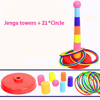 Kids Ferrule Ring Toss Circle Game, Stacked Throwing Toy for Indoor Outdoor Play, Early Education, Family Fun