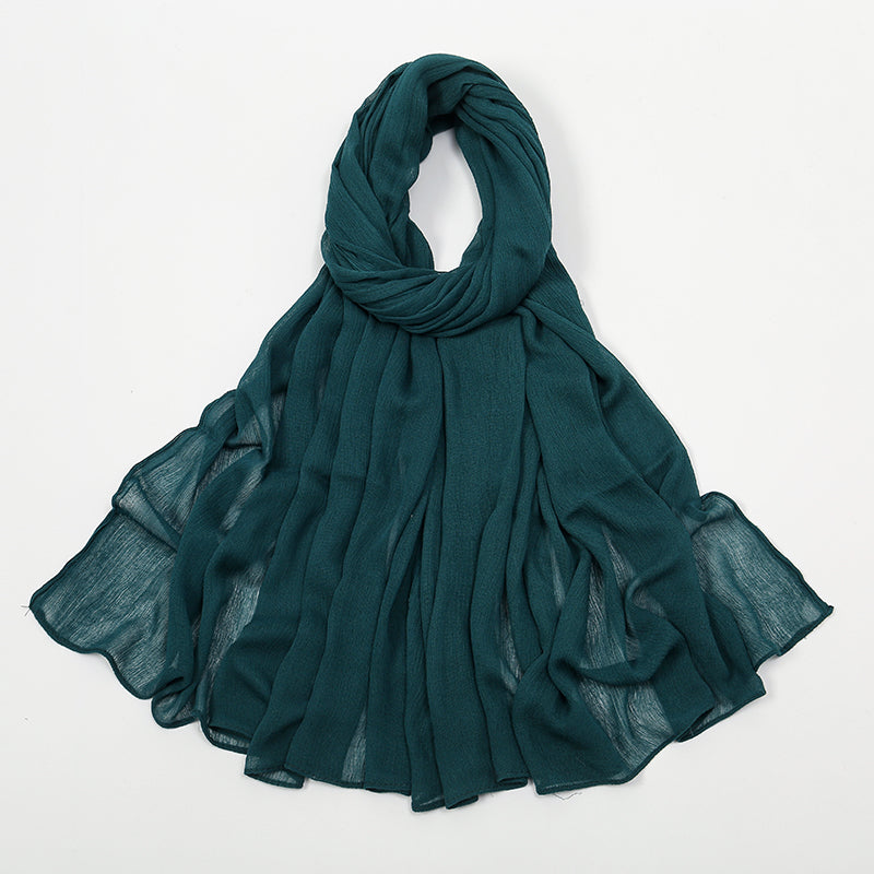 BigSize Crinkle Rayon Hijab Solid Muslim Scarf  Shawl New Arrival Islamic Turban Headscarf Wraps Fo 6