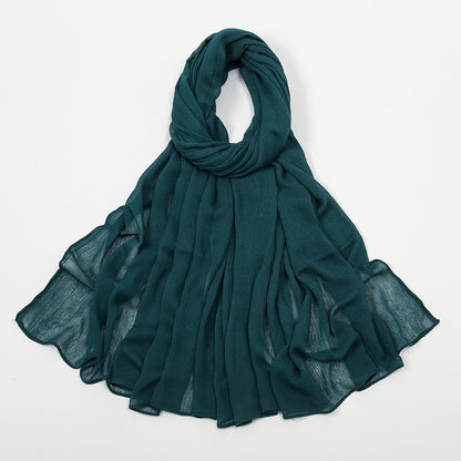 BigSize Crinkle Rayon Hijab Solid Muslim Scarf  Shawl New Arrival Islamic Turban Headscarf Wraps Fo 6