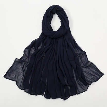 BigSize Crinkle Rayon Hijab Solid Muslim Scarf  Shawl New Arrival Islamic Turban Headscarf Wraps Fo 7