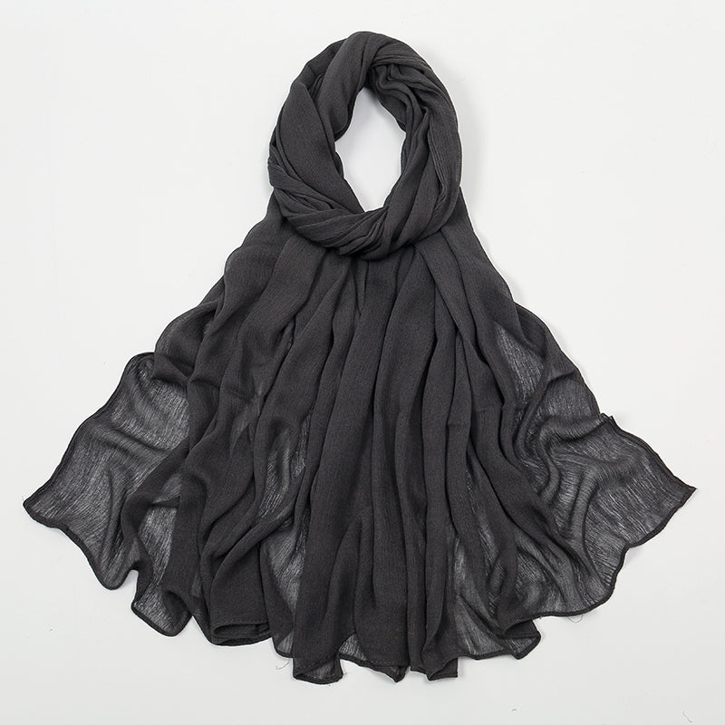 BigSize Crinkle Rayon Hijab Solid Muslim Scarf  Shawl New Arrival Islamic Turban Headscarf Wraps Fo 8