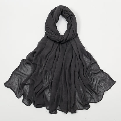 BigSize Crinkle Rayon Hijab Solid Muslim Scarf  Shawl New Arrival Islamic Turban Headscarf Wraps Fo 8