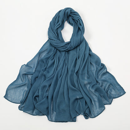 BigSize Crinkle Rayon Hijab Solid Muslim Scarf  Shawl New Arrival Islamic Turban Headscarf Wraps Fo 9