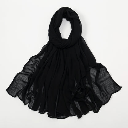 BigSize Crinkle Rayon Hijab Solid Muslim Scarf  Shawl New Arrival Islamic Turban Headscarf Wraps Fo 10