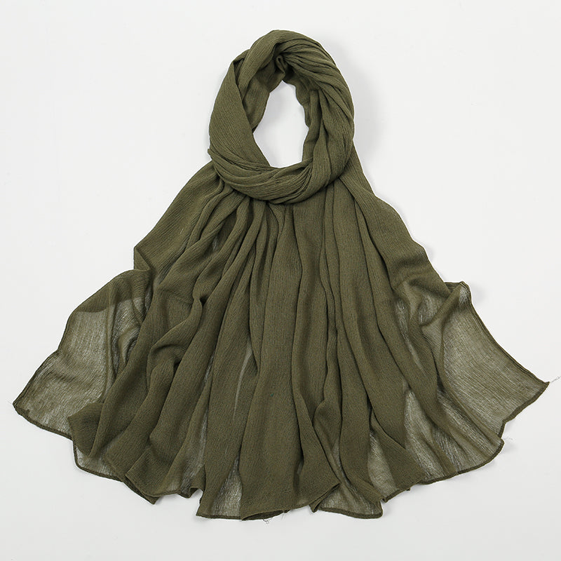 BigSize Crinkle Rayon Hijab Solid Muslim Scarf  Shawl New Arrival Islamic Turban Headscarf Wraps Fo 11