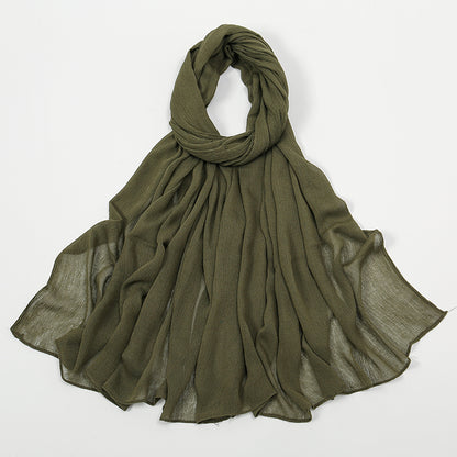 BigSize Crinkle Rayon Hijab Solid Muslim Scarf  Shawl New Arrival Islamic Turban Headscarf Wraps Fo 11
